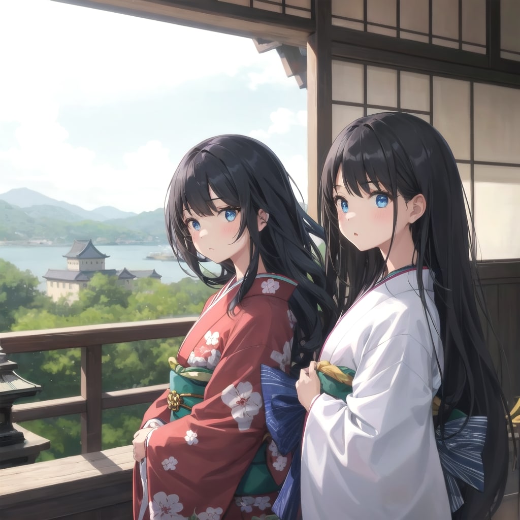 お城の姫体験な2人