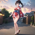 サングラスと浴衣 2枚目