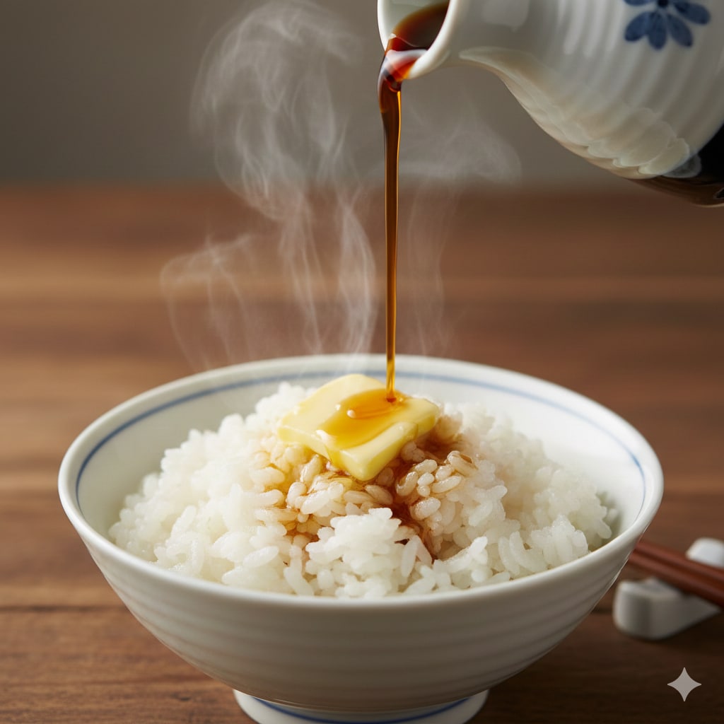 【夜食】バター醤油御飯