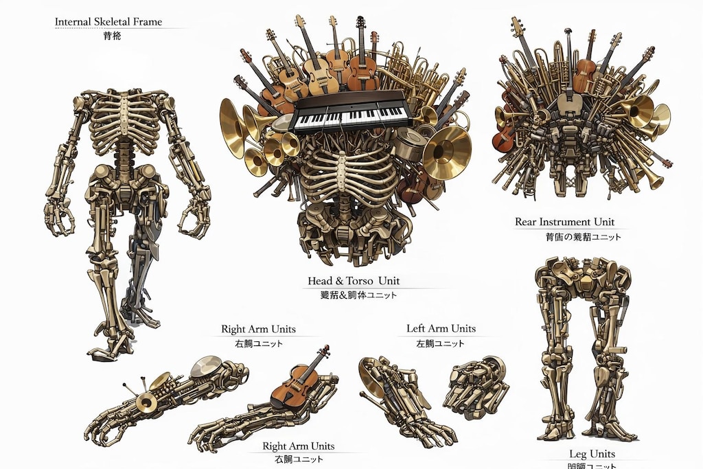 楽器の巨像(niji7のデザイン力を見よ！)
