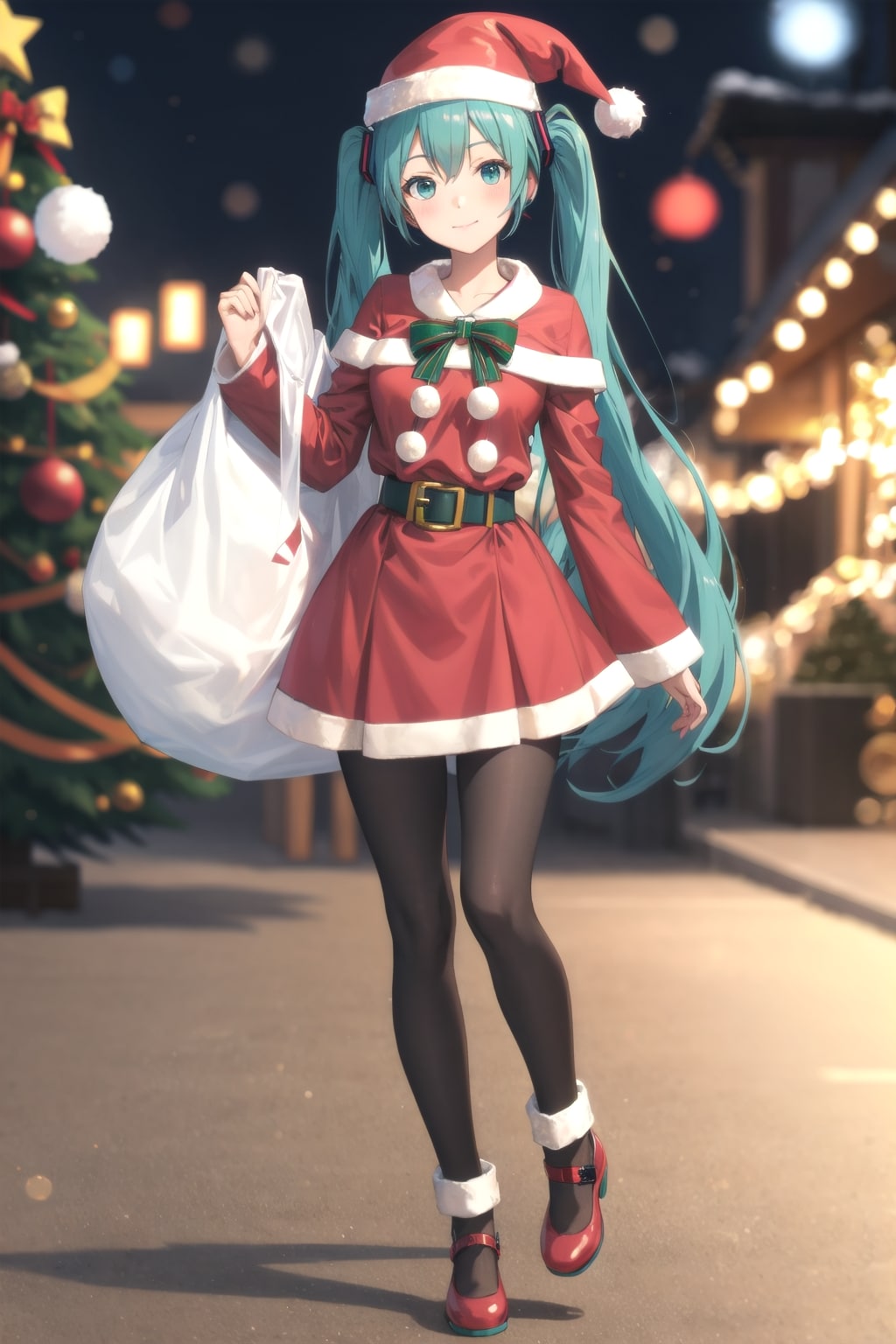 ミクさんのサンタコス | の人気AIイラスト・グラビア