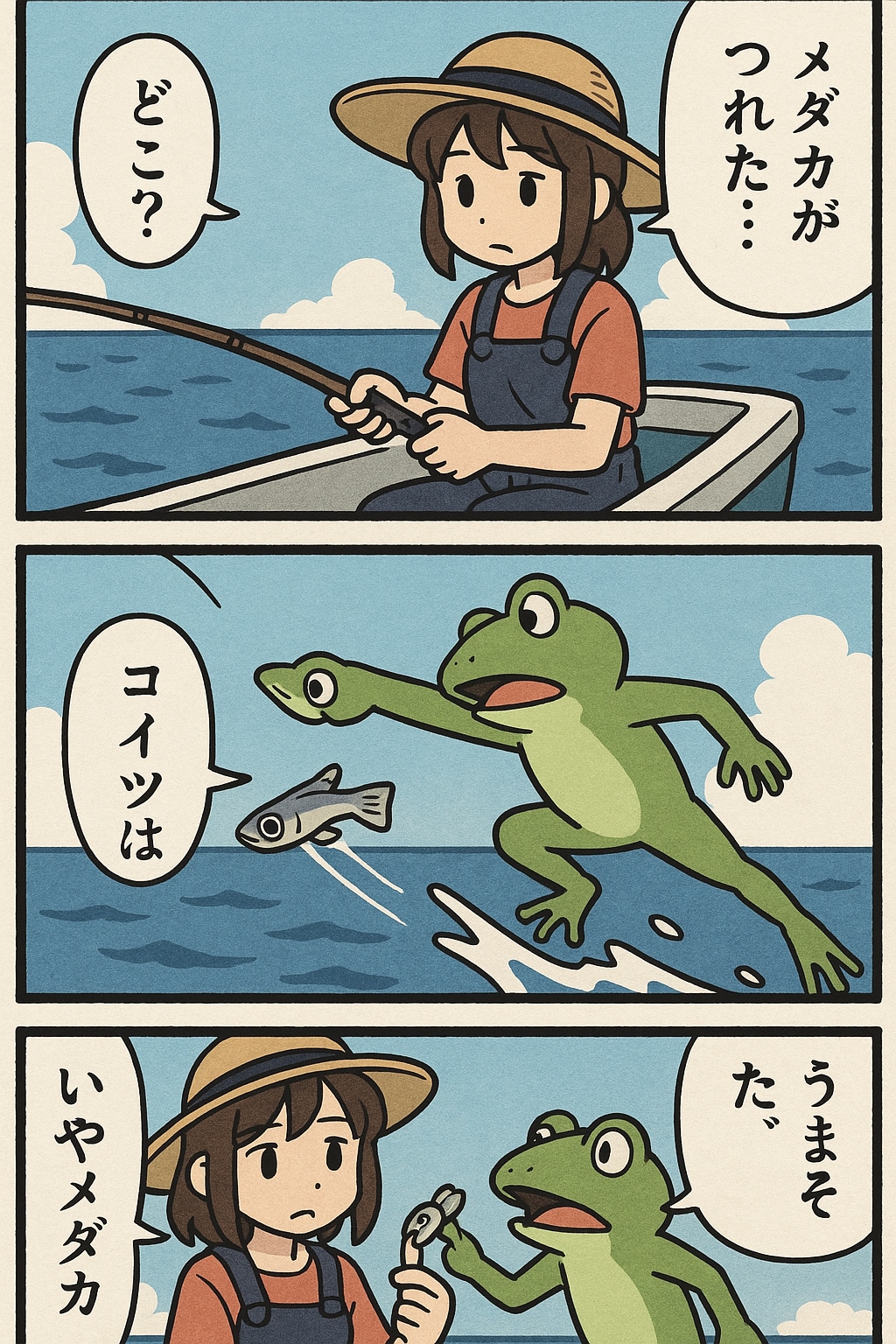 めだかフィッシングで、くにへかえるんだな