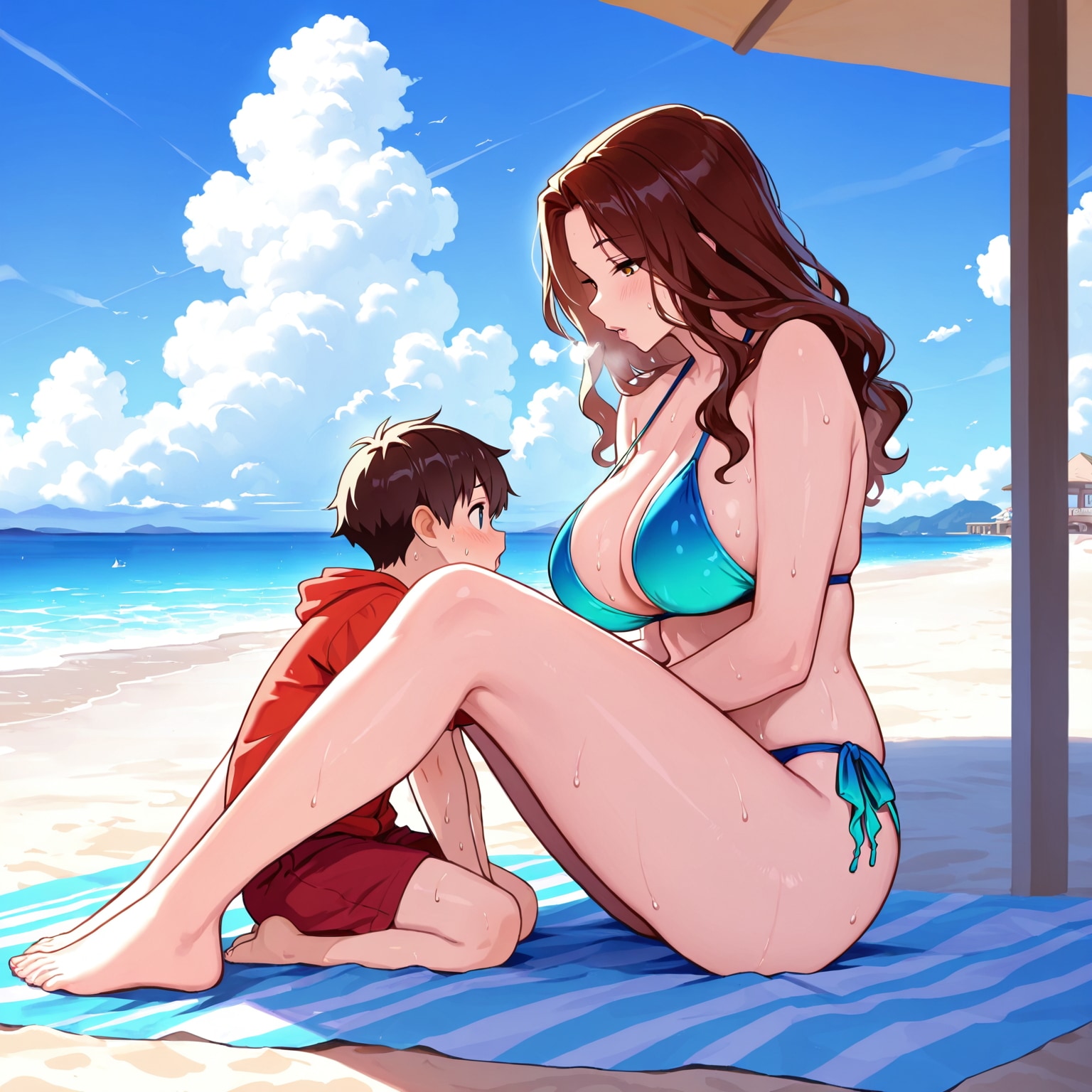 少〇とお姉さんの浜辺