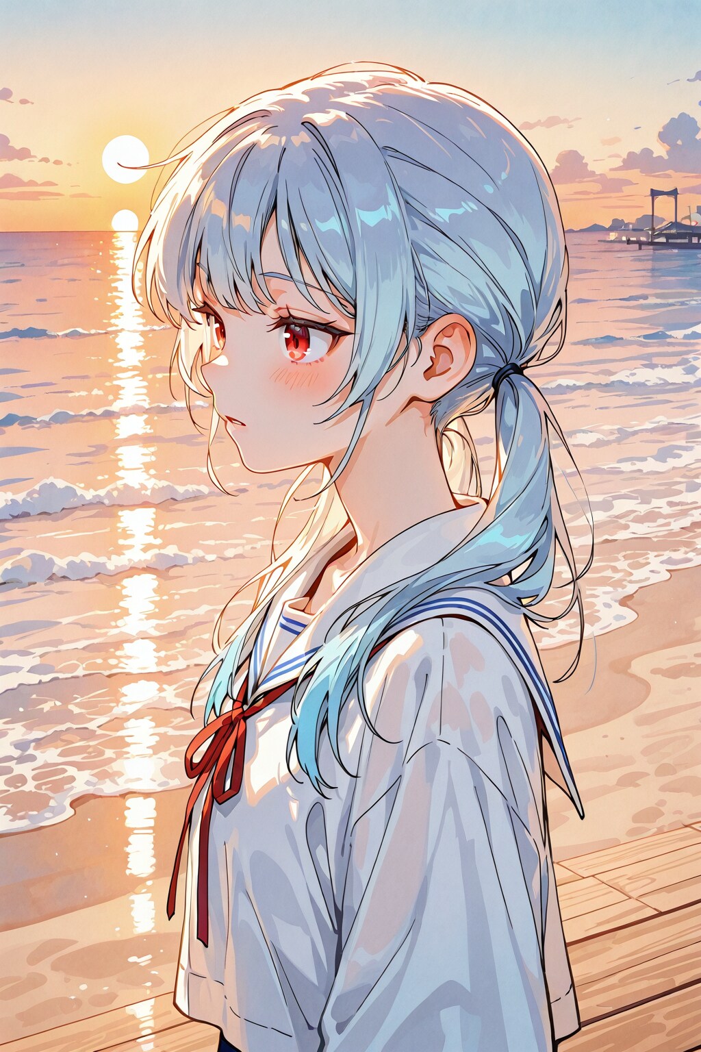 青髪ツインテちゃん