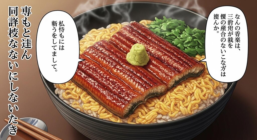 今日はうな重を喋らせてみた