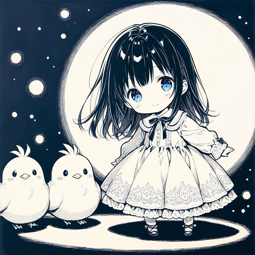 ふんわり月夜のちび姫 | の人気AIイラスト・グラビア