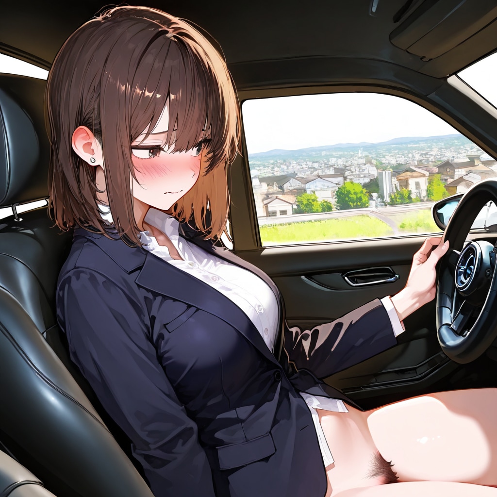 ノーパン運転OLさん