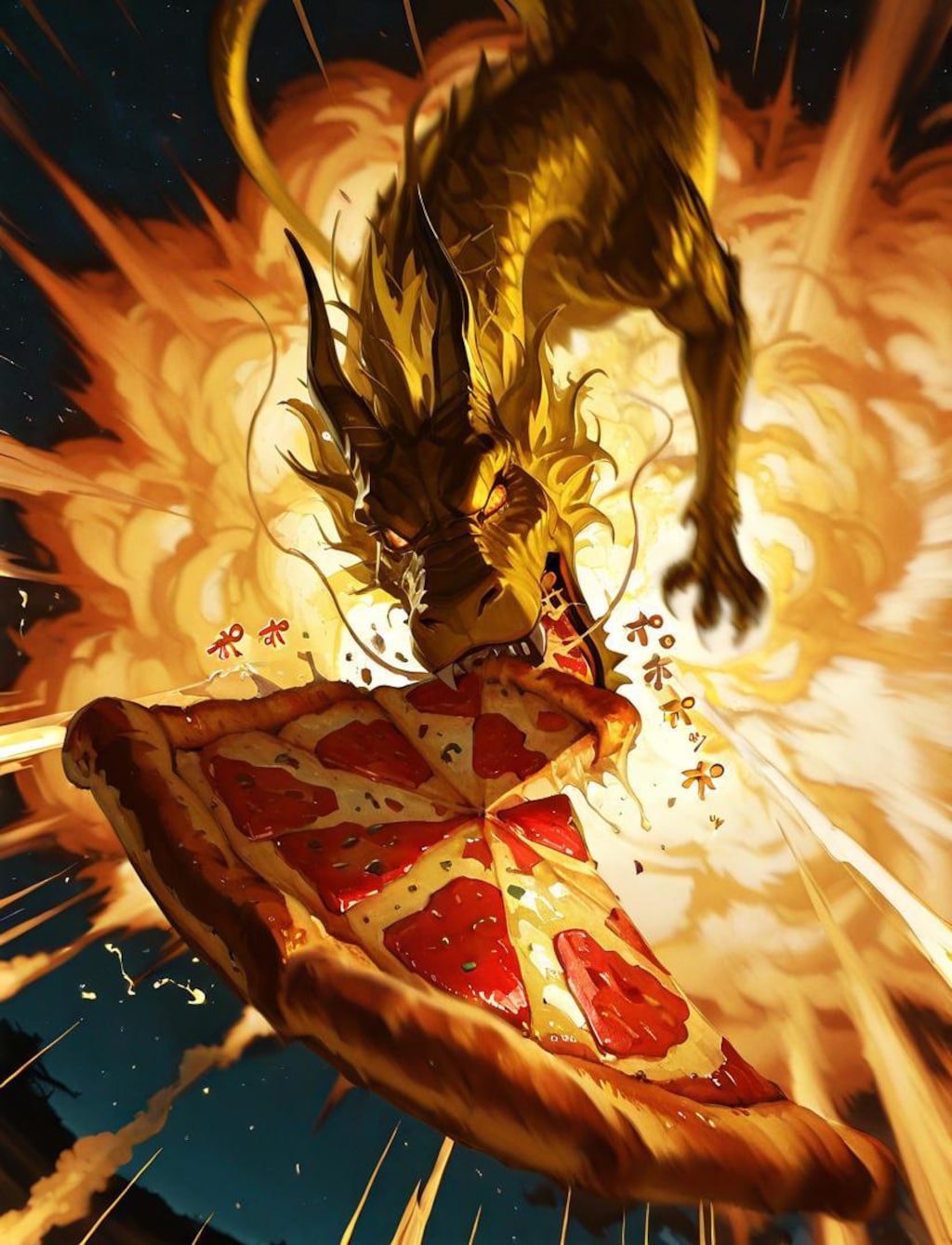 ゴ ー ル デ ン お ピ ッ ツ ァ ド ラ ゴ ン🍕🐉