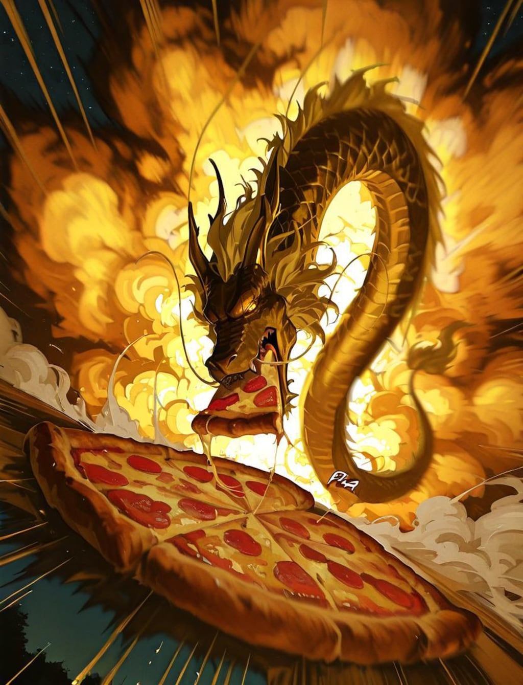 ゴ ー ル デ ン お ピ ッ ツ ァ ド ラ ゴ ン🍕🐉