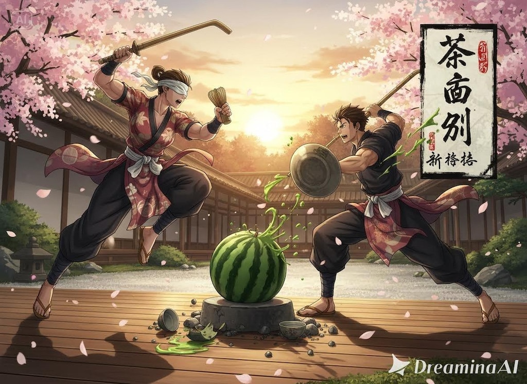 スイカ割りと茶道を組み合わせた全く新しい格闘技