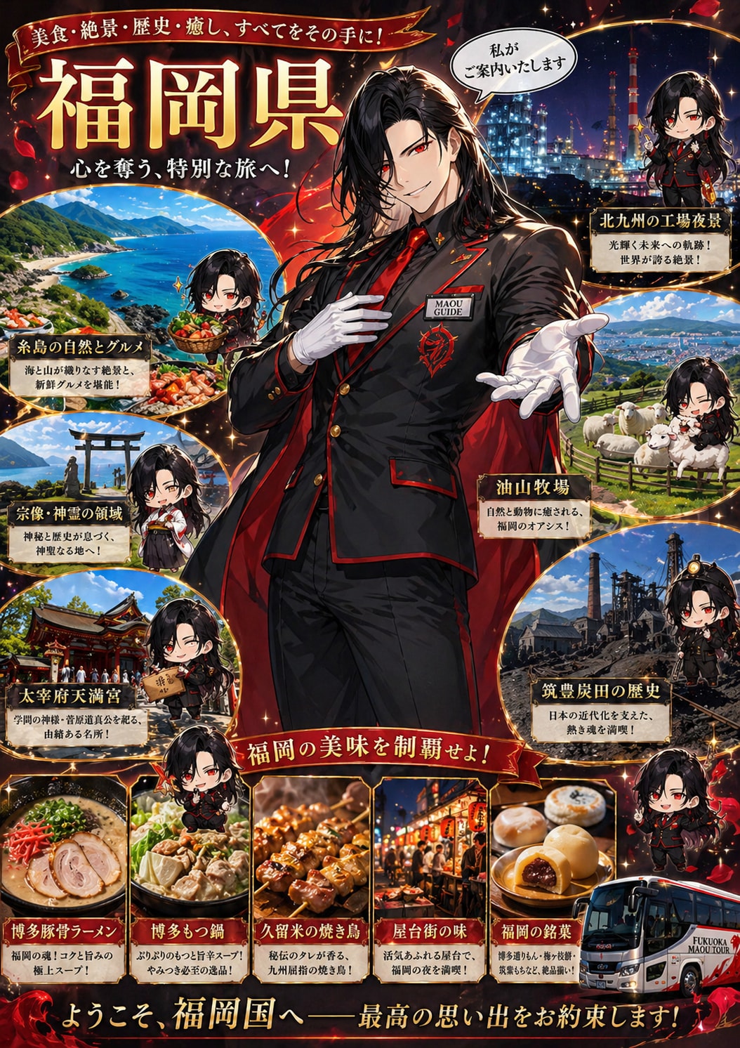 福岡へ遊びに来んね♪　魔王様のバスガイドツアー