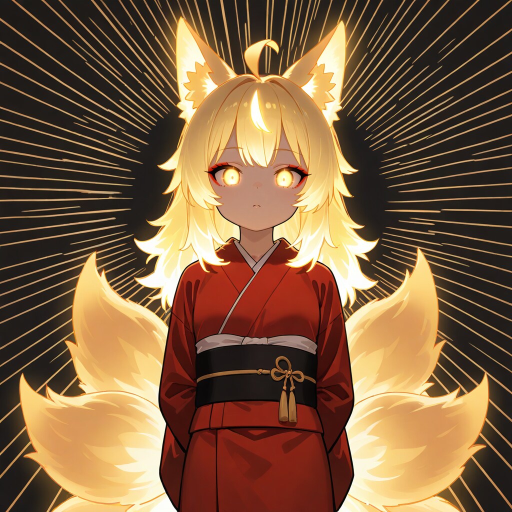 光る狐っ娘