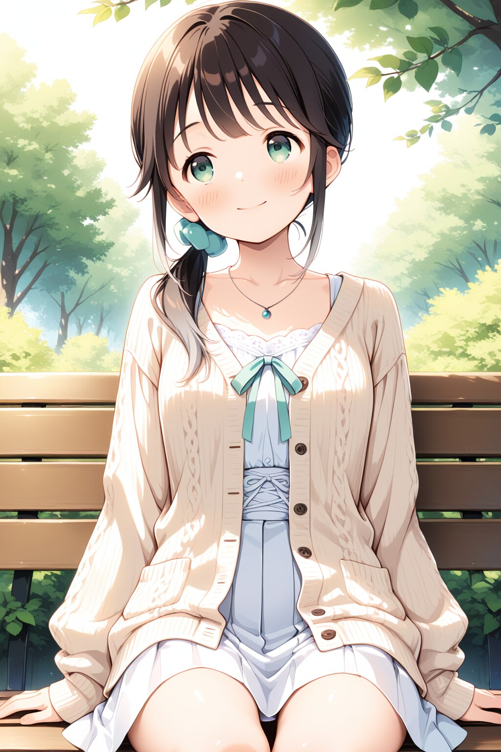 ベンチでひと休み | の人気AIイラスト・グラビア