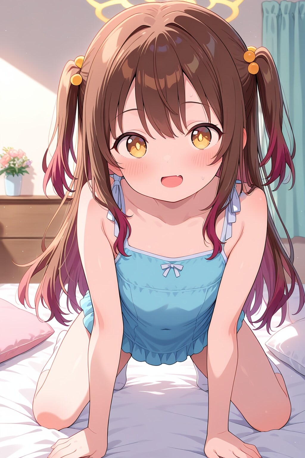 おにいちゃんより先に起きてるんだ💗