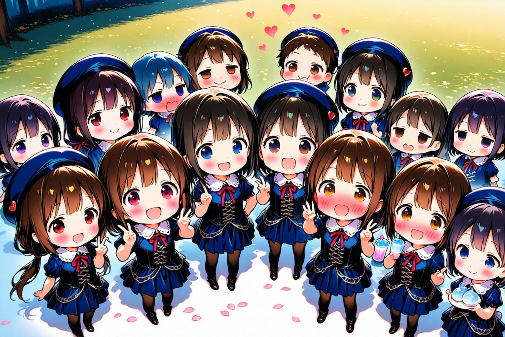 ちょーっと-、右下の隅の子にビックリ・・・。