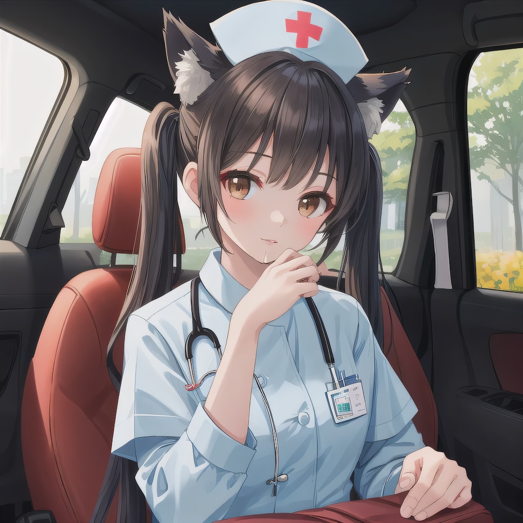 黒髪ツインテで車内の少女３