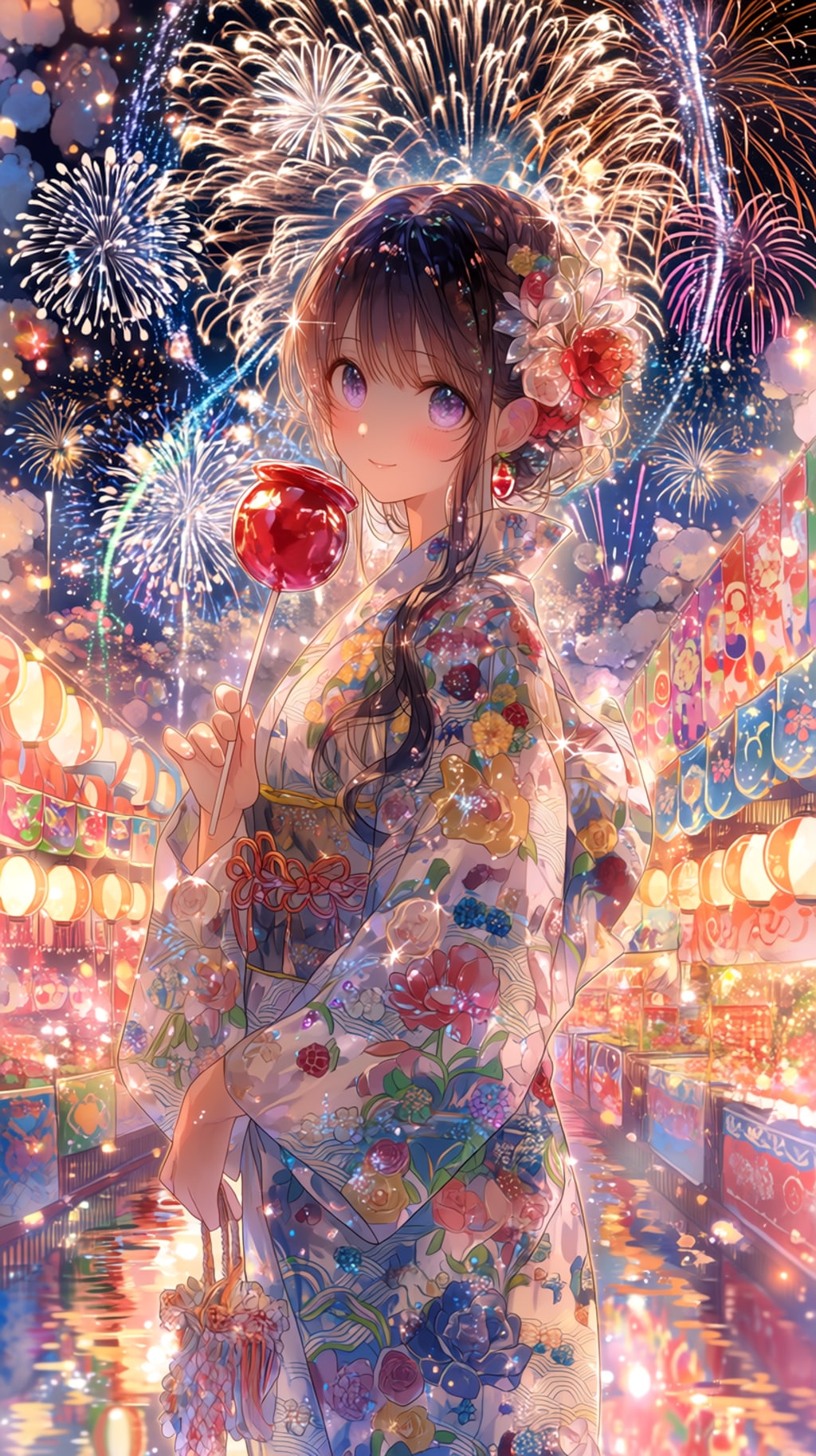 夏祭りのりんご飴