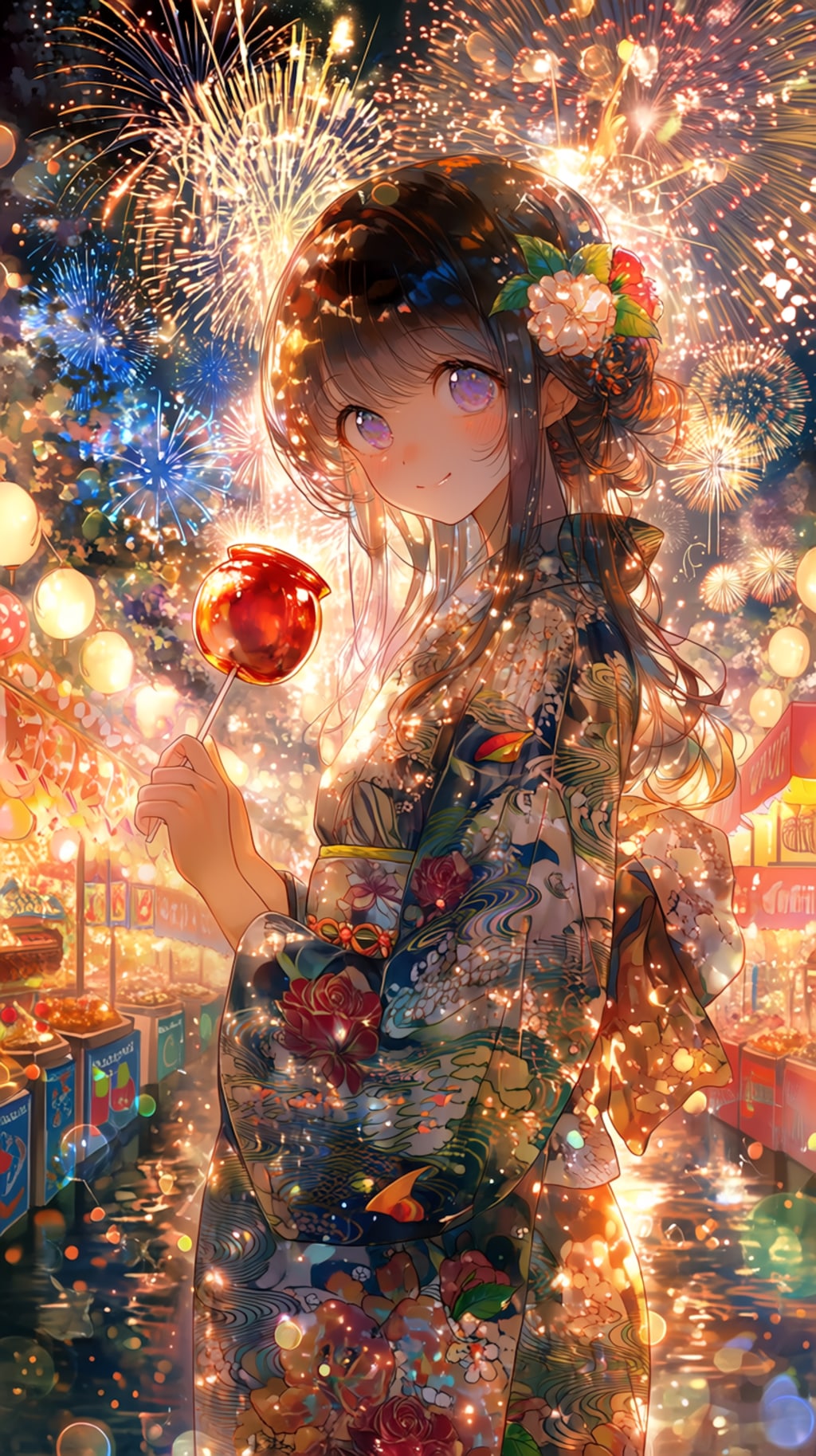 夏祭りのりんご飴
