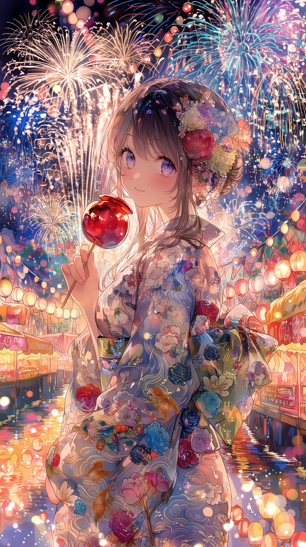 夏祭りのりんご飴