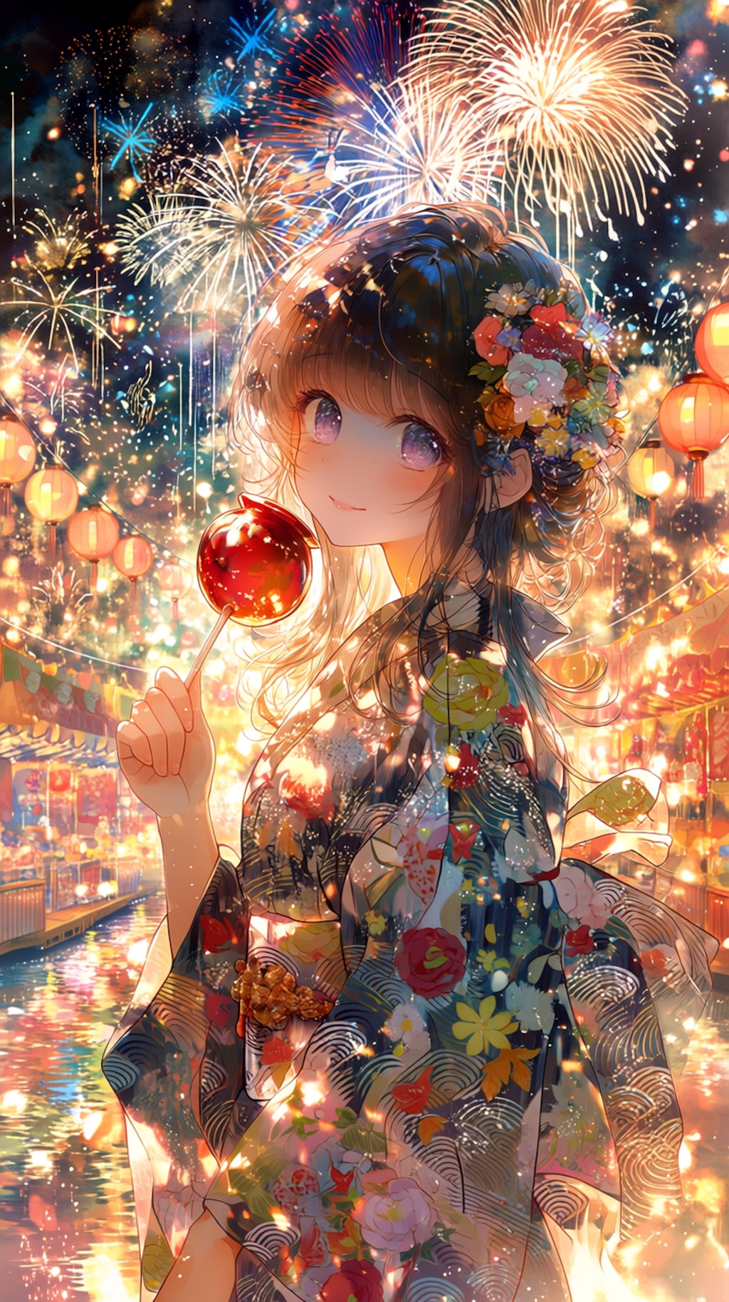 夏祭りのりんご飴