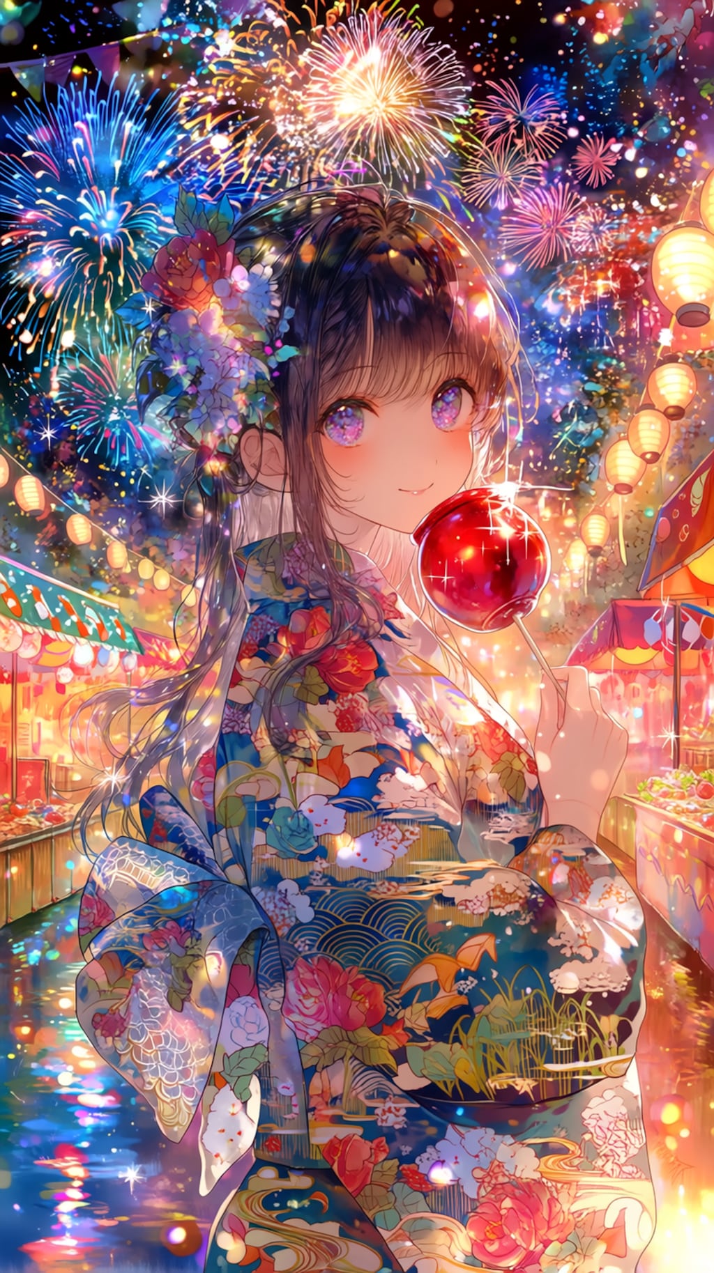 夏祭りのりんご飴