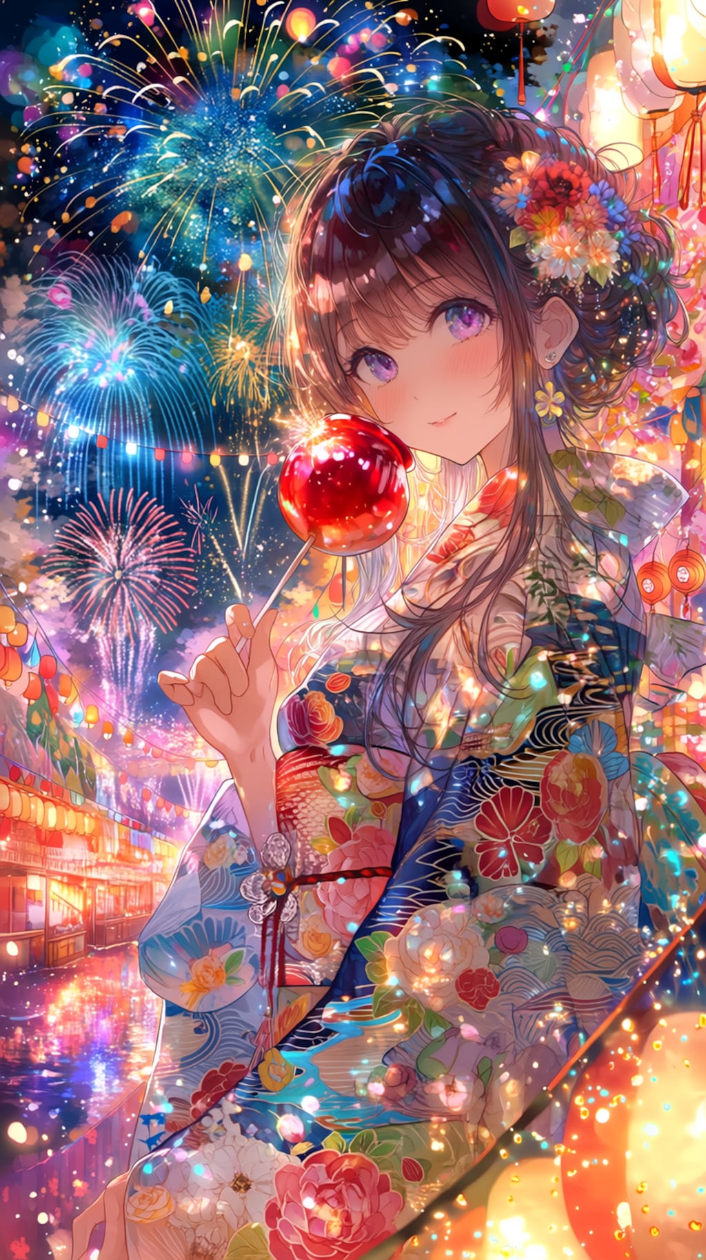 夏祭りのりんご飴