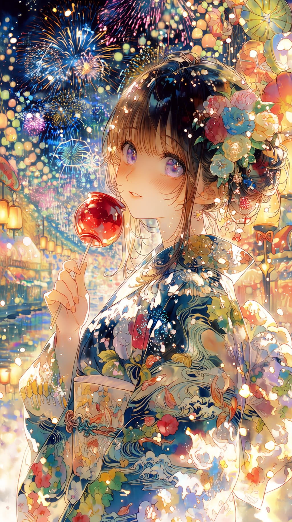 夏祭りのりんご飴