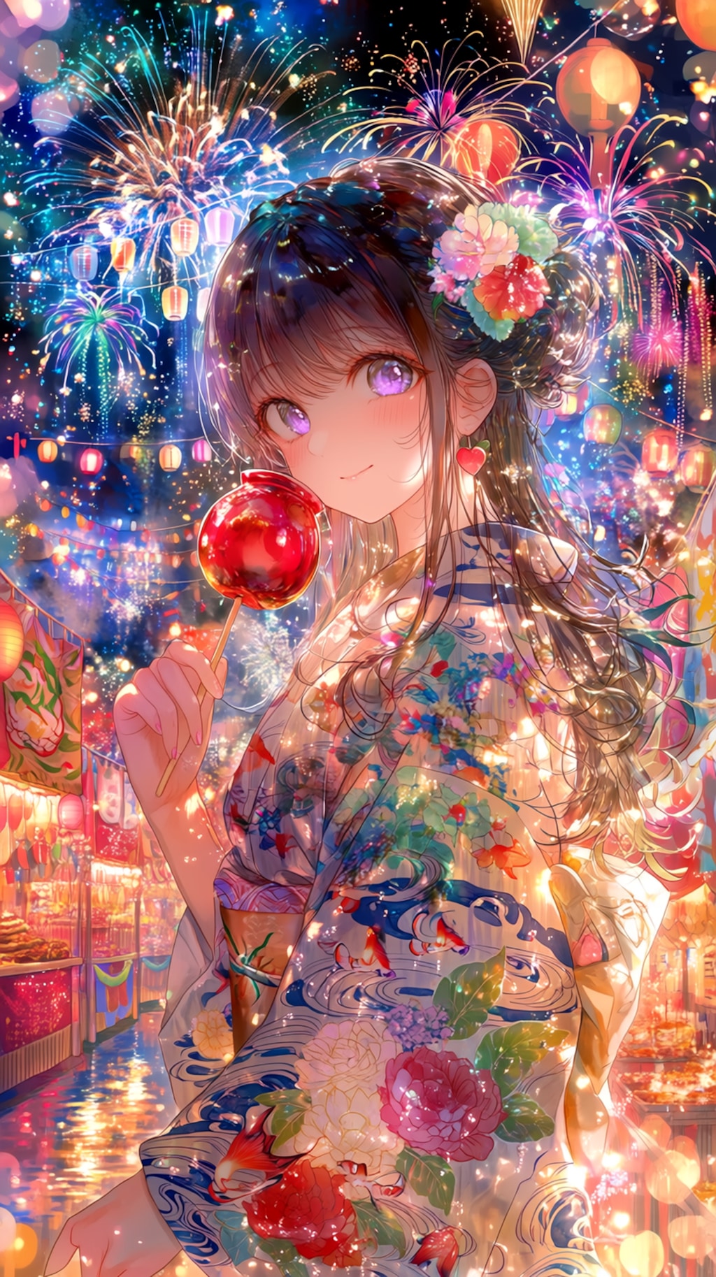 夏祭りのりんご飴