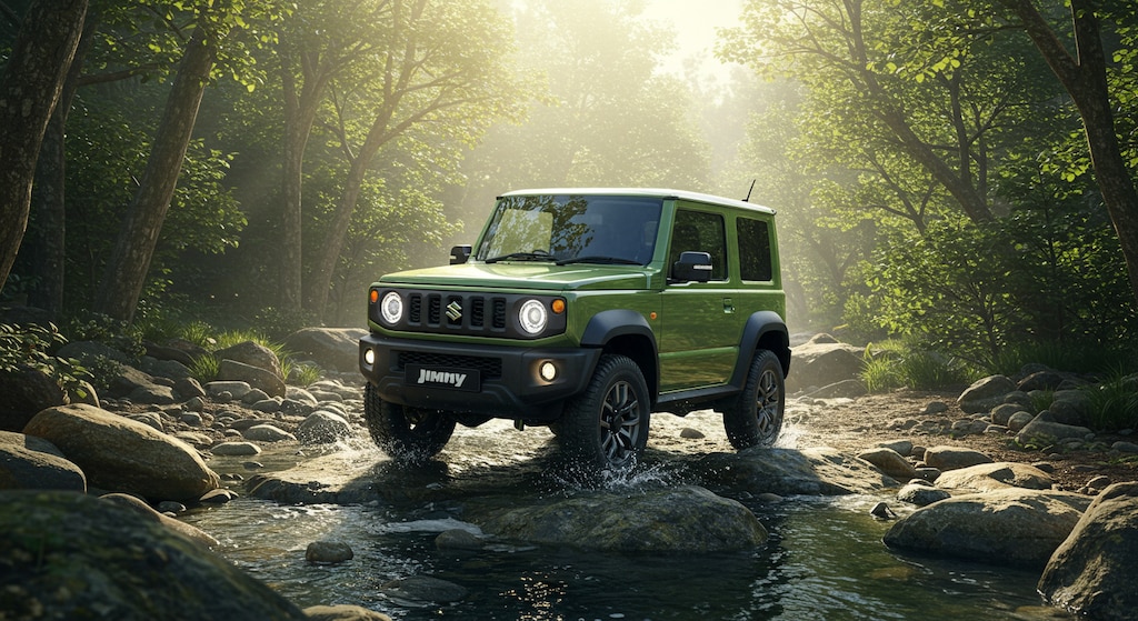 スズキジムニー川を渡る　　リメイク版