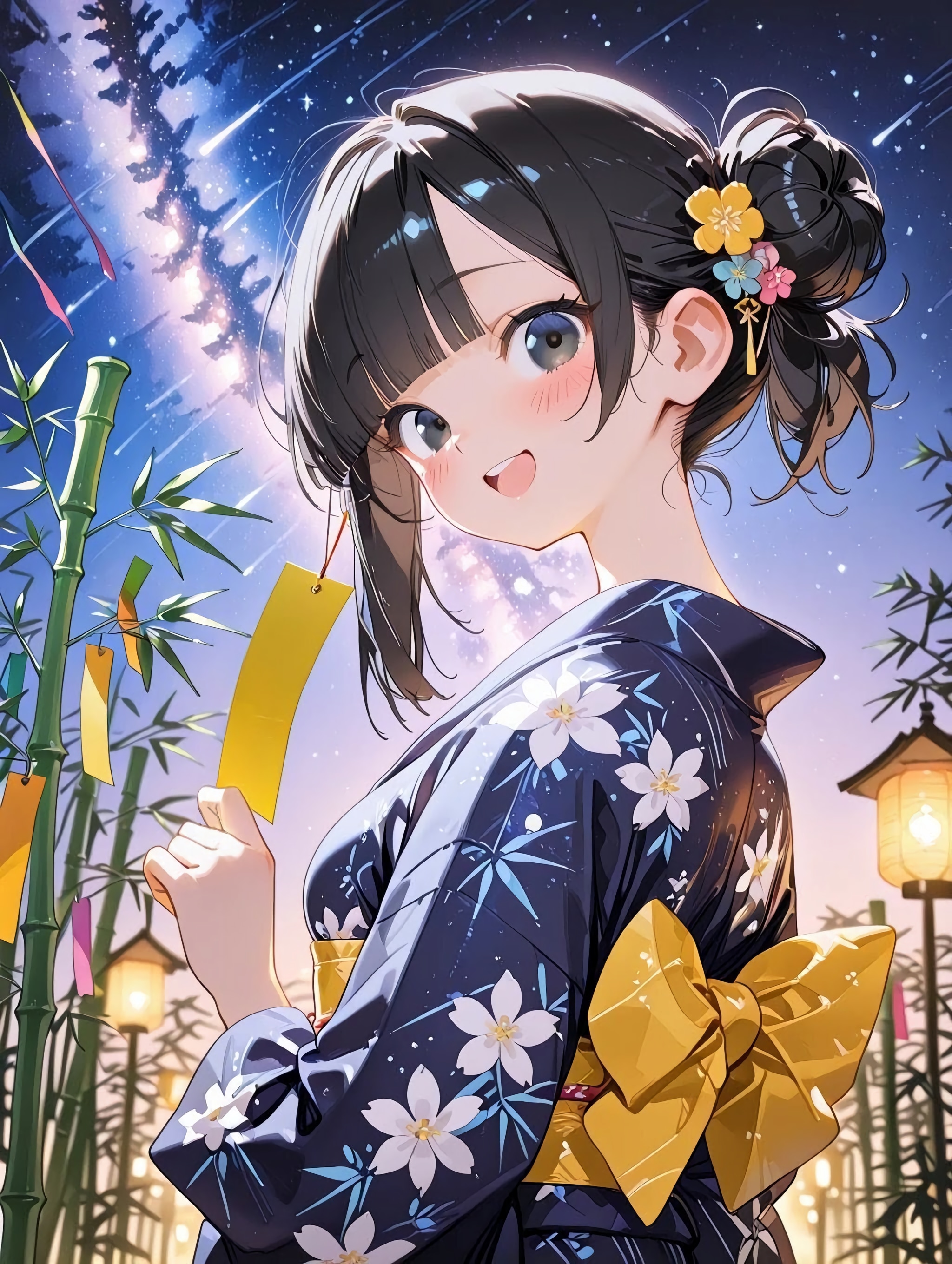 「ねぇ、願いごと何書くの？」