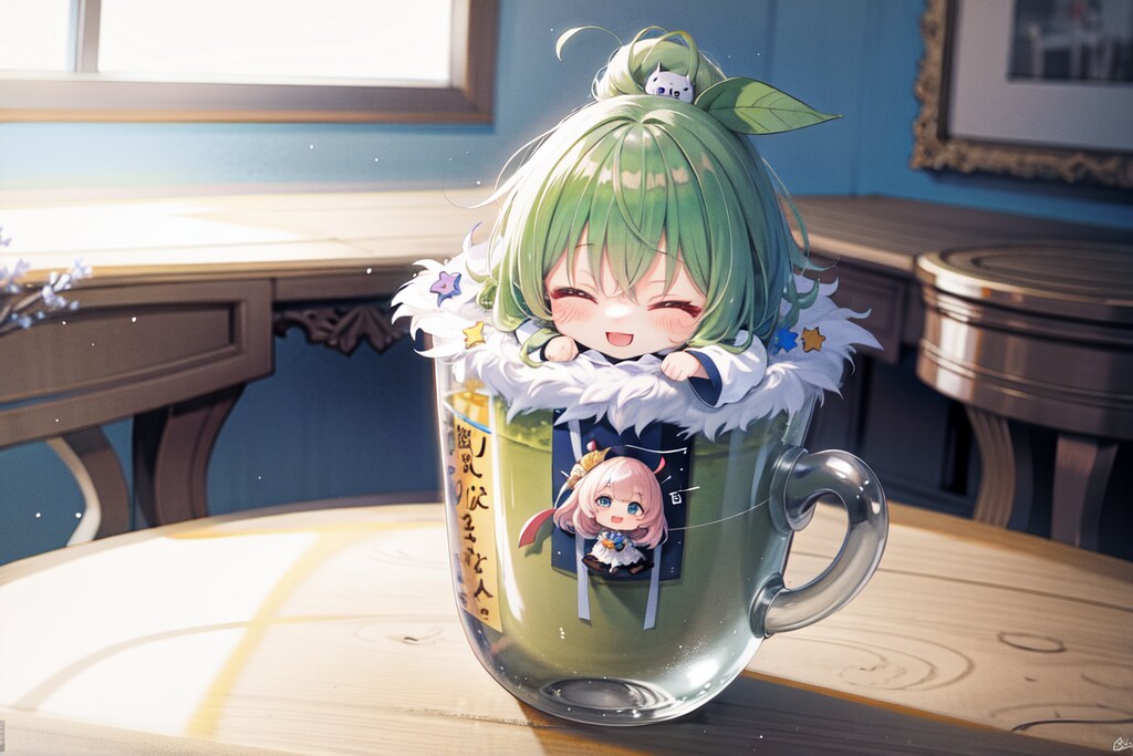 蓋を担当するちびちゃん
