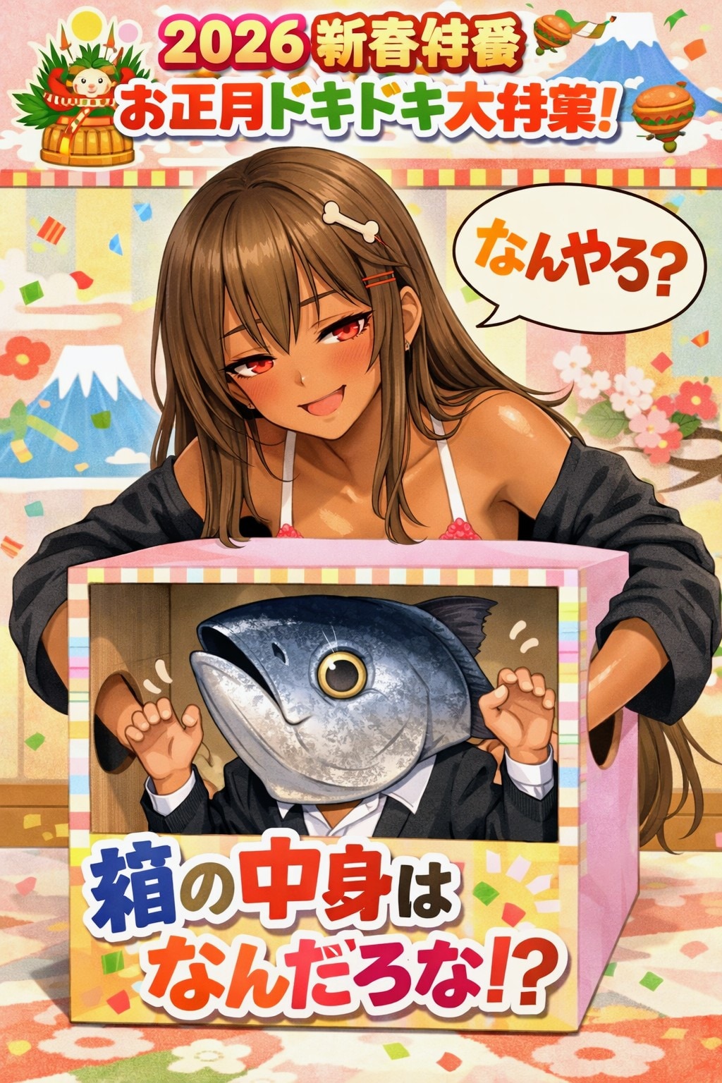 箱の中身はなんだろな❓おにくちゃん🍖