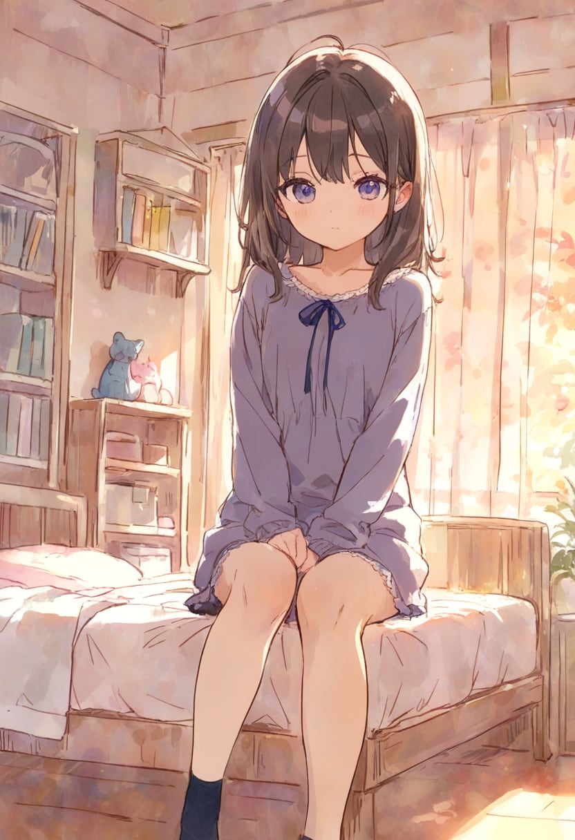 少女の部屋(水彩タッチ)(75)
