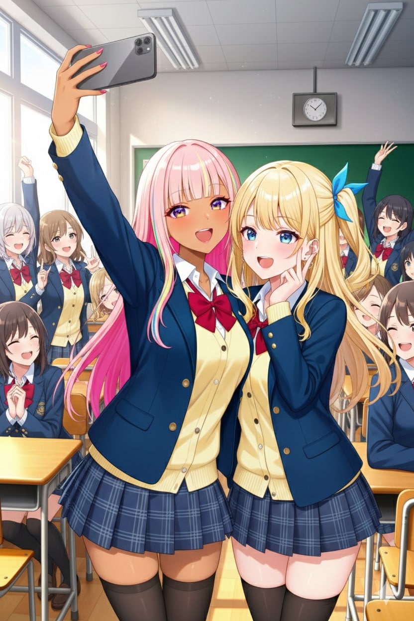 コラボ　マイちゃんとナミちゃん | の人気AIイラスト・グラビア