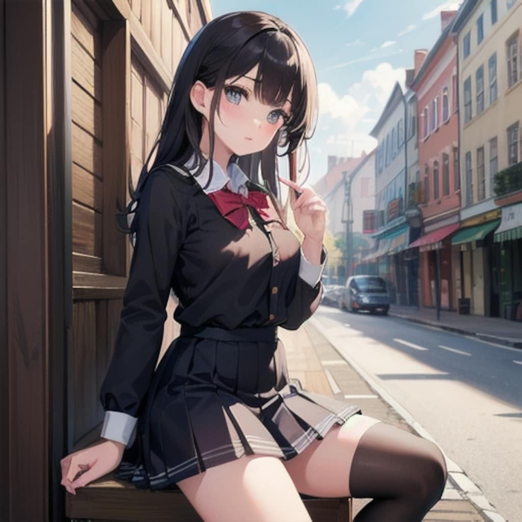 イラスト生成機能お試し　制服少女