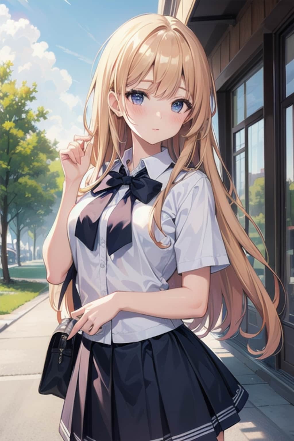 イラスト生成機能お試し　制服少女