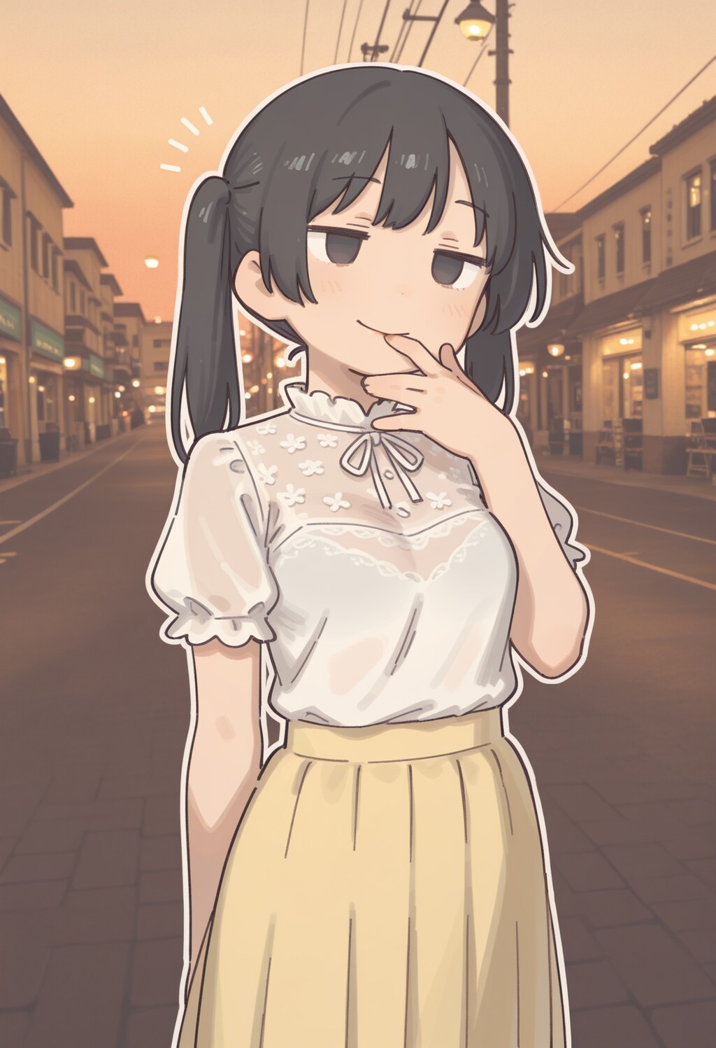 夏の夕焼けデート風