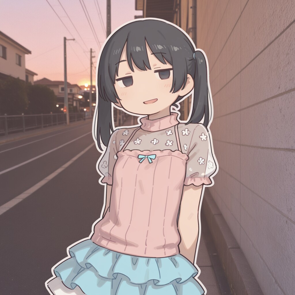 夏の夕焼けデート風