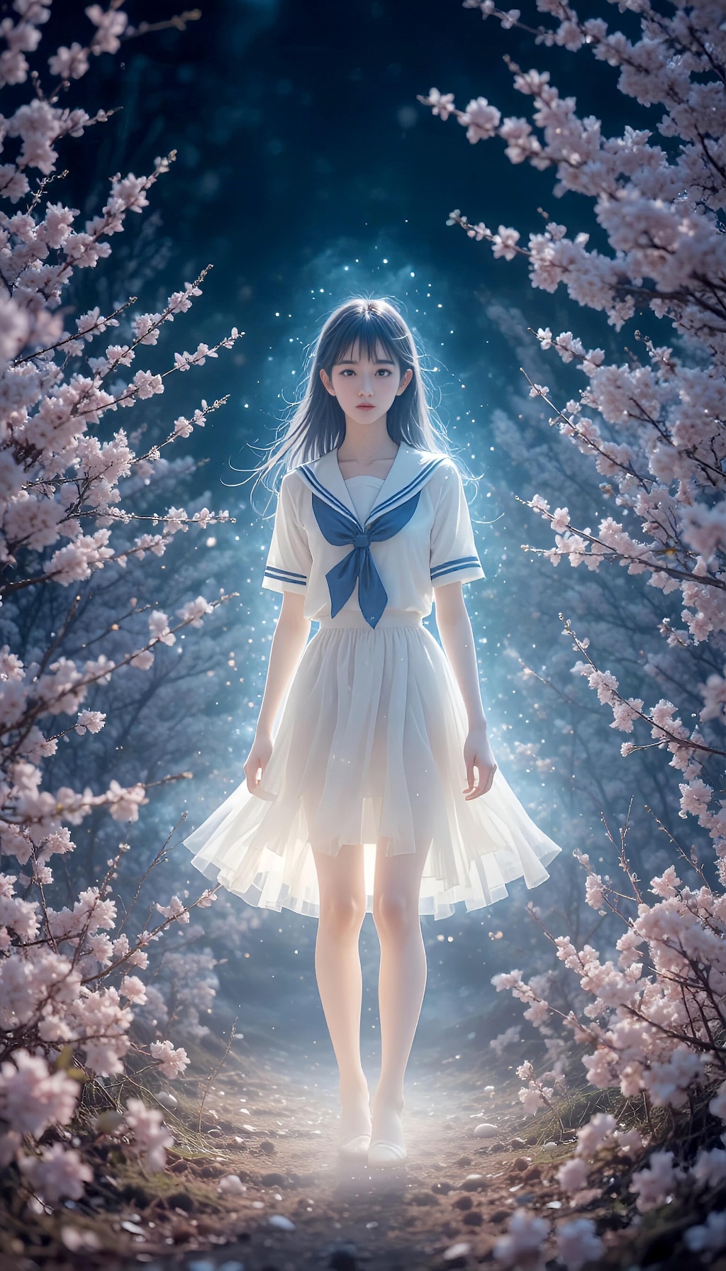 桜の精霊と幻の夜桜