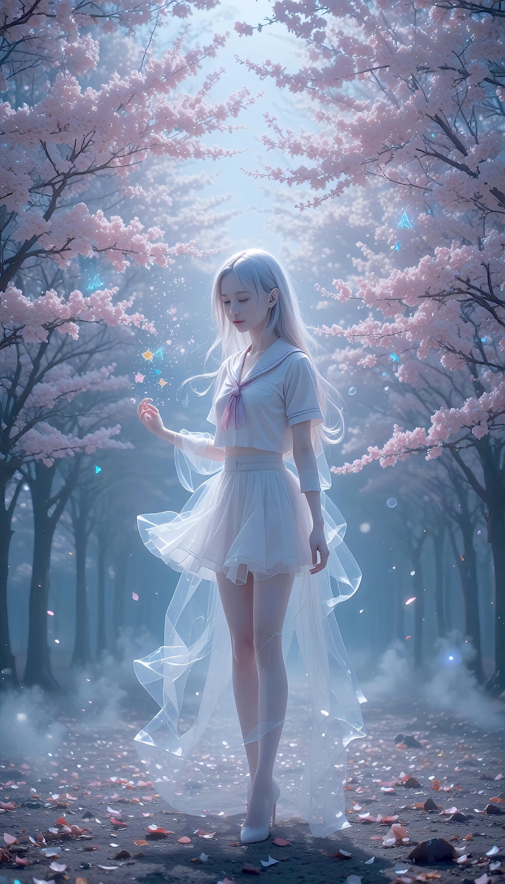桜の精霊と幻の夜桜