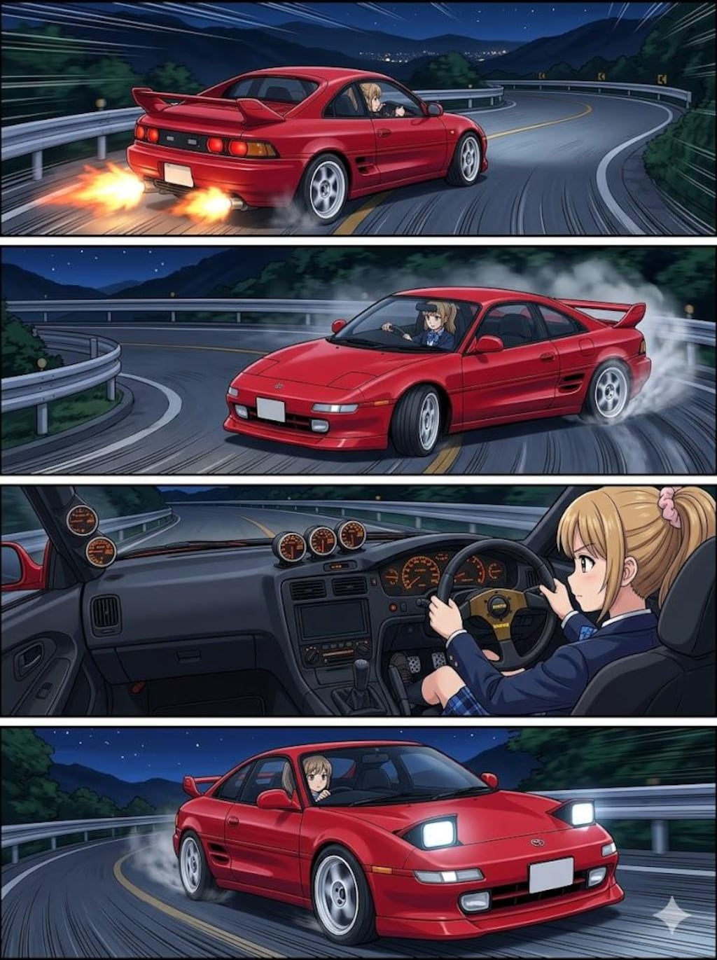 MR2でコーナーを攻めるうちの子