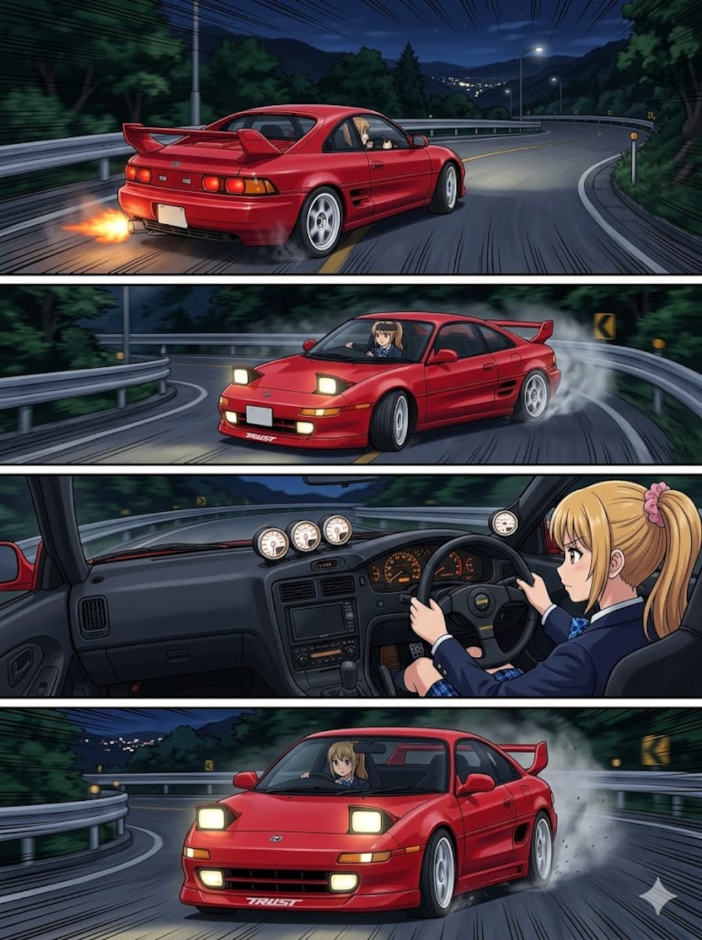 MR2でコーナーを攻めるうちの子