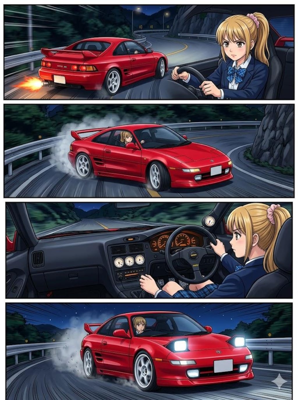 MR2でコーナーを攻めるうちの子