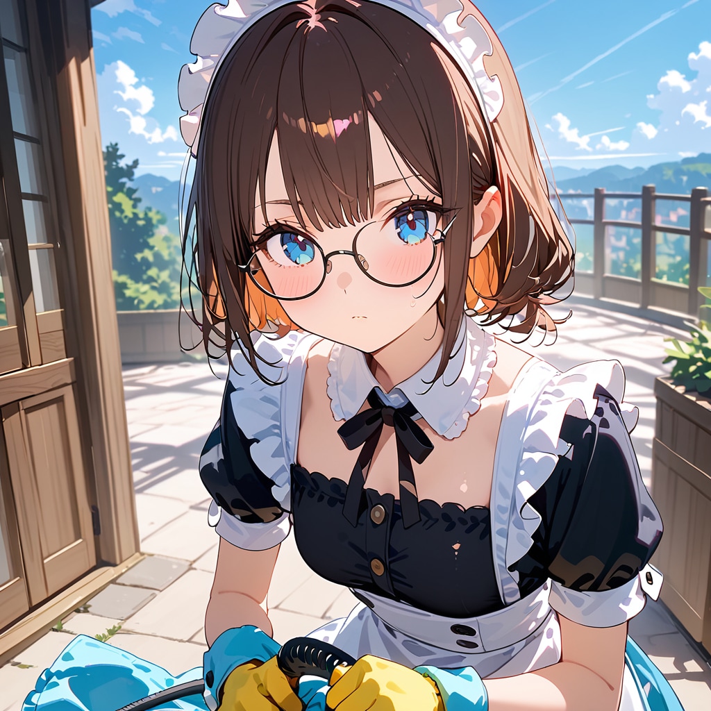 掃除中のみゆきちゃん