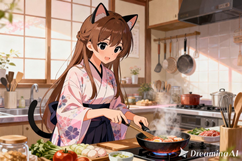 料理をするみことちゃん