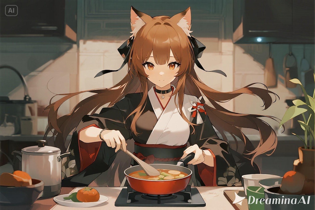 料理をするみことちゃん