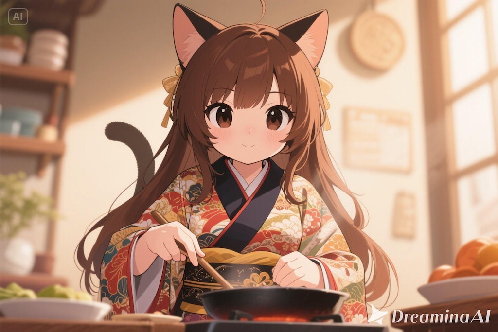 料理をするみことちゃん