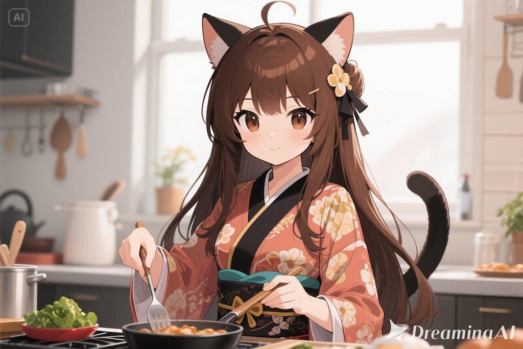 料理をするみことちゃん