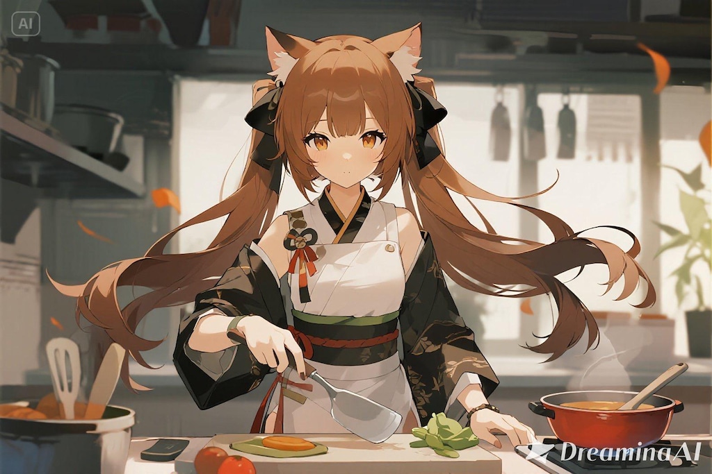料理をするみことちゃん