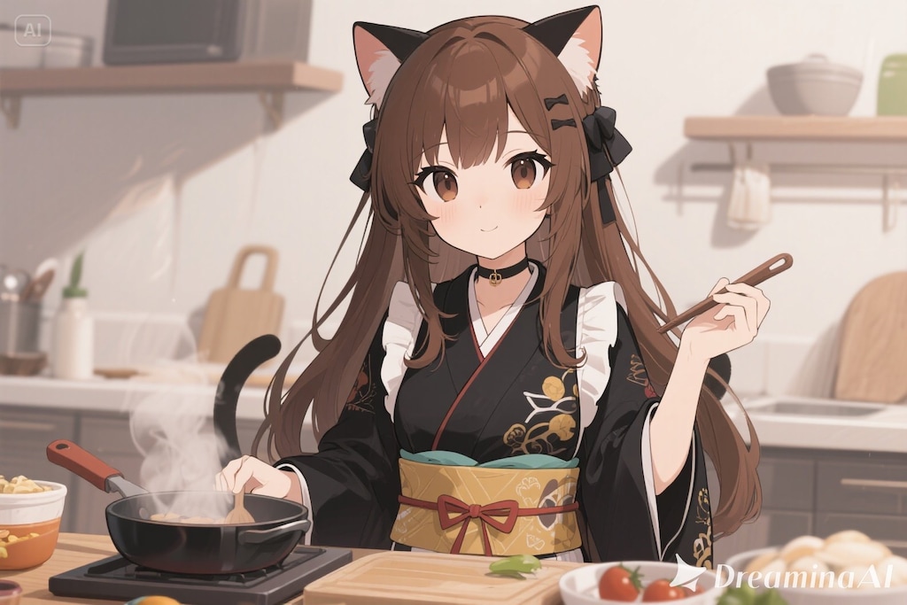料理をするみことちゃん